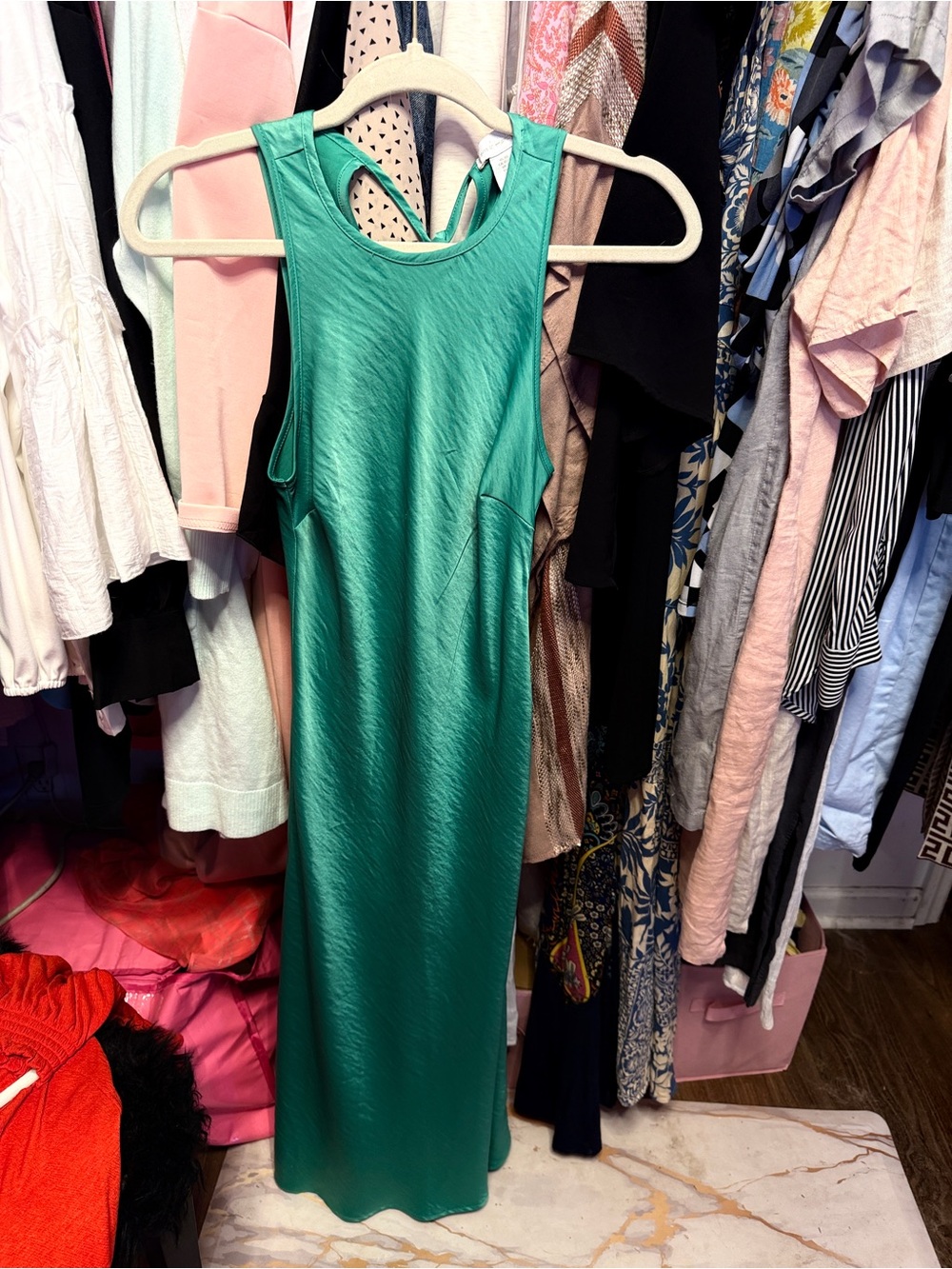 HOUSE OF HARLOW 1960 Sleek Emerald Green Tank Maxi Dress - Women's
